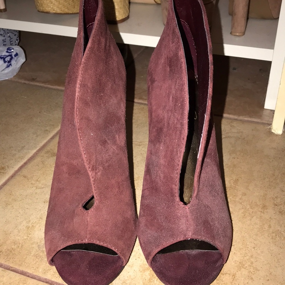 Peep toe booties